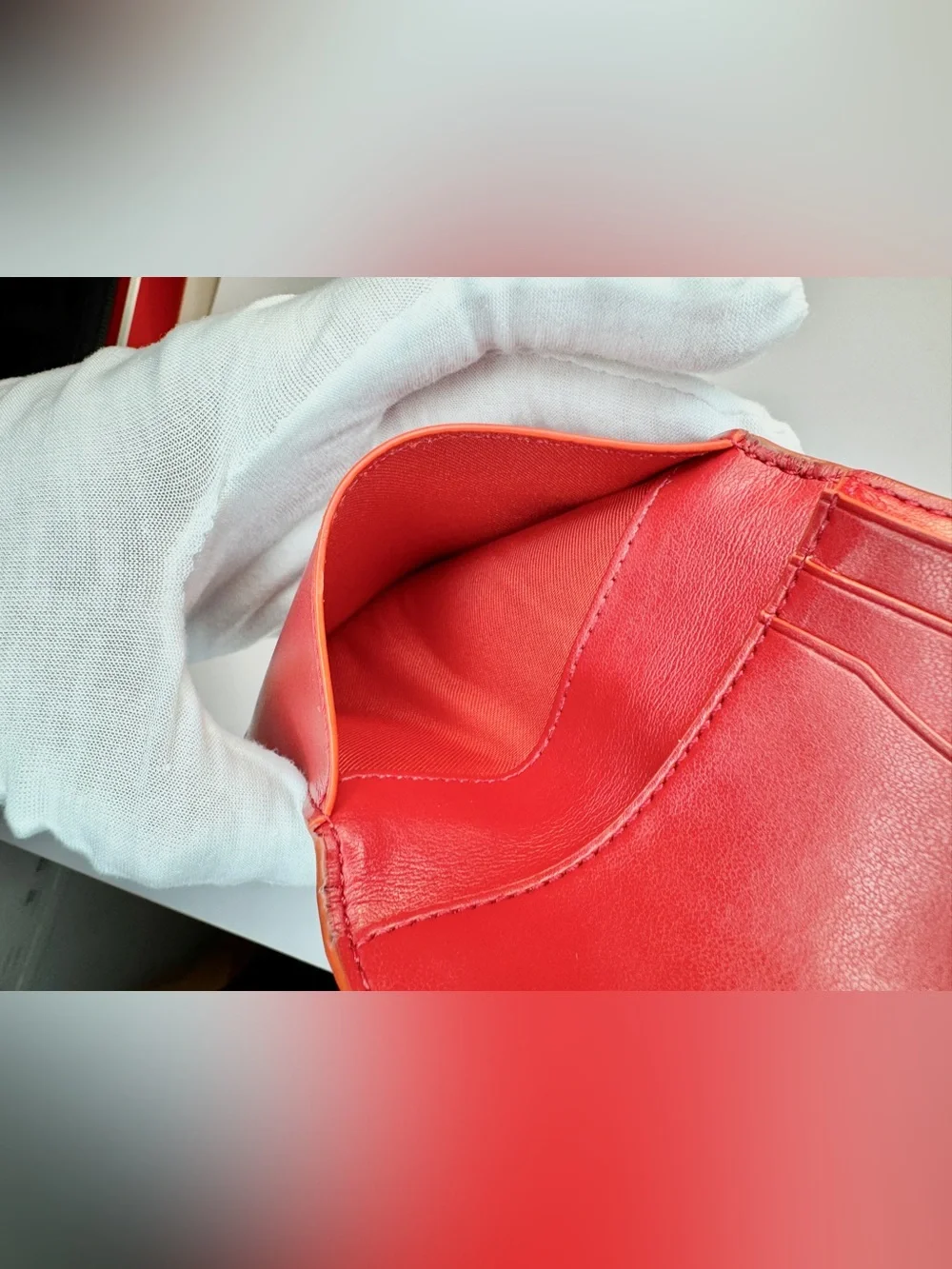 Coach Love Red Pebbled Leather Card Case Wallet Slim Credit Card Holder